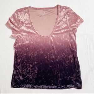 American Eagle Outfitters Ombré Crushed Velvet Top